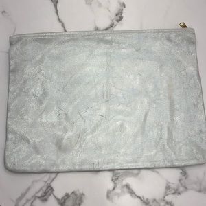 COPY - American apparel leather clutch. Silver large, 16X12
